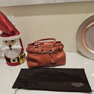 Coach Women's Satchel in Rich Orange Leather